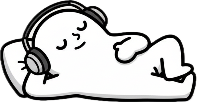 Coby chilling with headphones